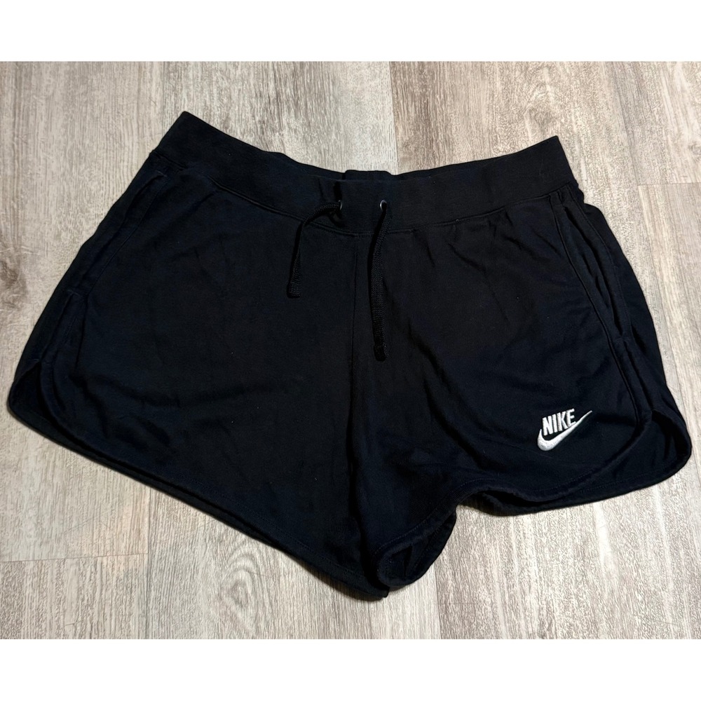 Nike Sportswear Womens Jersey Shorts Black Drawstring CJ3924-010 Large